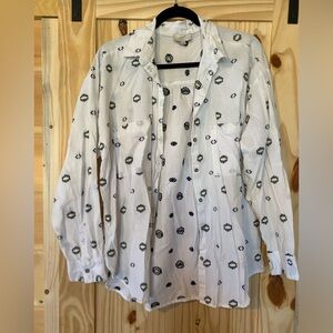 Loft women’s White Patterned Shirt